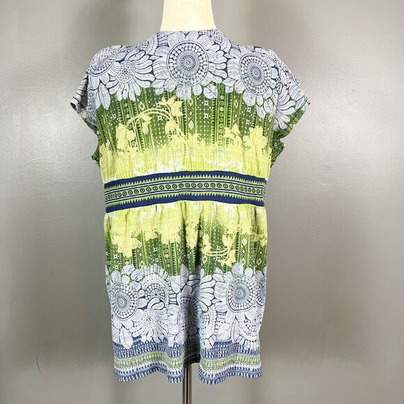 Vintage Y2K Axcess Babydoll Top XL Mesh Floral Boho Fairy Grunge Forest Feminine - Picture 2 of 8